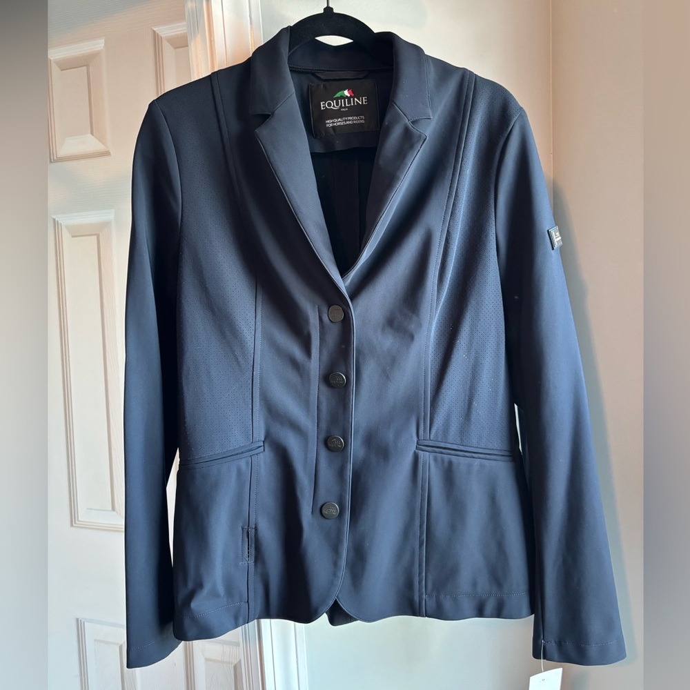 Equiline Navy Air Bag Compatible Show Coat